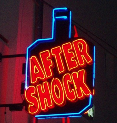 Неонова реклама After Shock Бургас